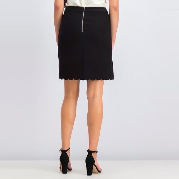 MAISON JULES Womens Black Scallop Hem Above The Knee Pencil - Picture 4 of 11